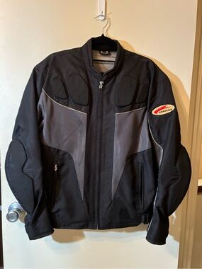 Hein Gericke Safe Armor Textile Motorcycle Riding Jacket Black/Grey Men's Size M
